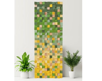 Wood wall art panel for living room decor, yellow wall art, modern wood sculpture different sizes , 3d wall panels wood, housewarming gift