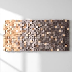 Arte de pared rústico moderno de madera: Decoración de pared de madera para la sala de estar