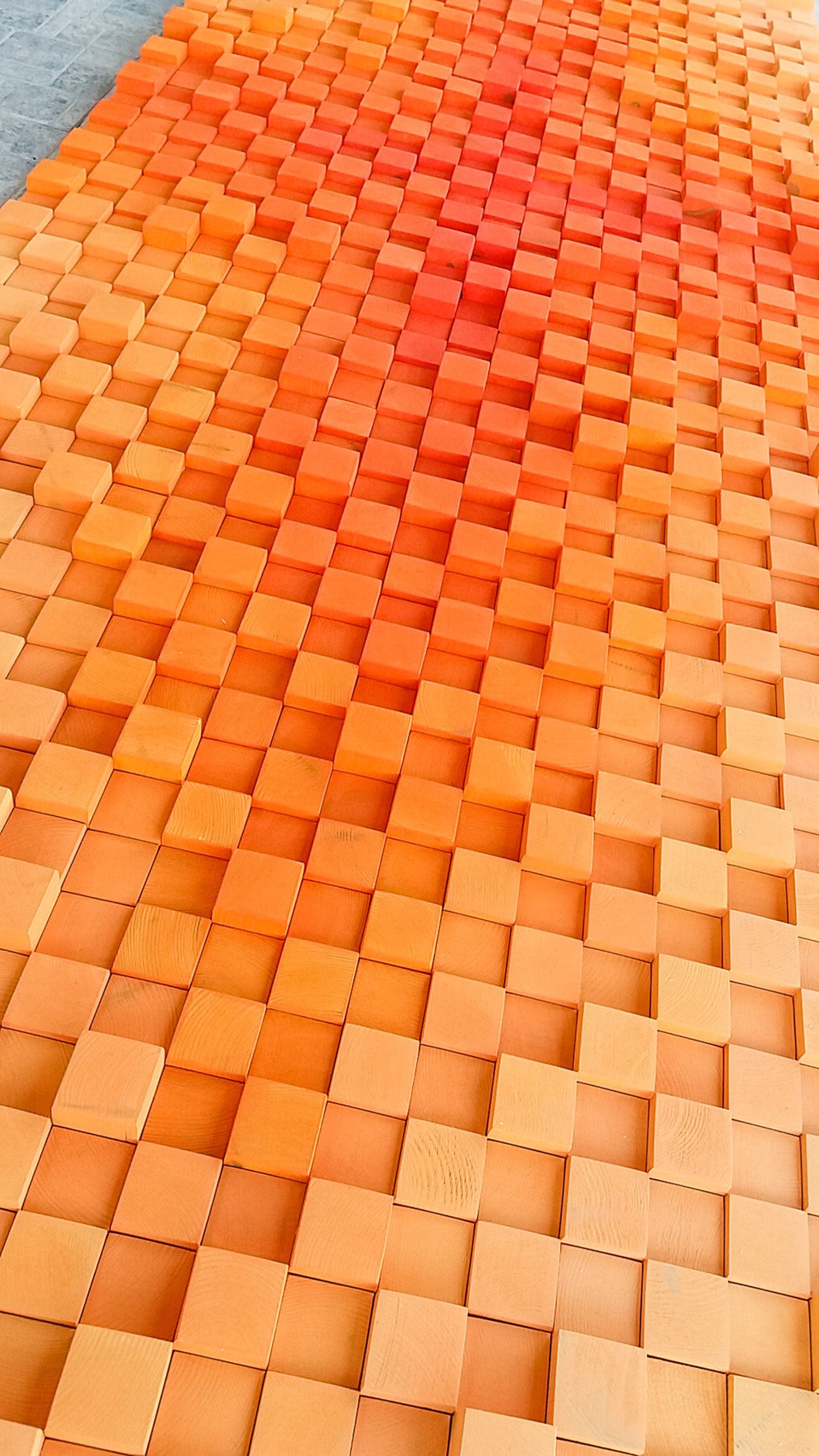 Burnt Orange Wall Decor Large Wood Wall Art Modern Wood Wall Etsy