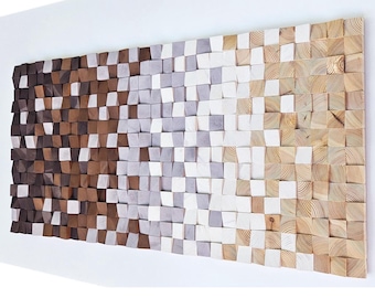 3D Wooden Wall Art: Rustic Farmhouse Style - Natural Brown Shades