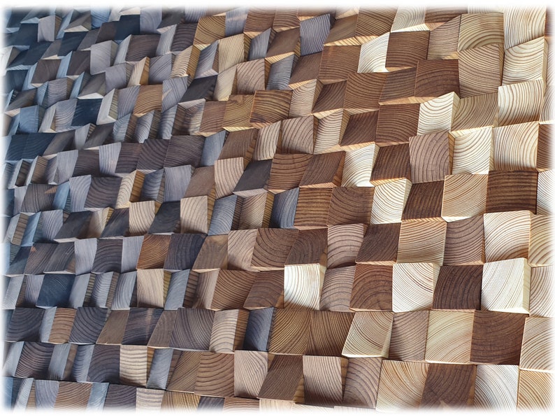 Holz Wand Dekor groß, Holz Wand Dekor modernes rustikales Stück, Holz Wand Mosaik für Wohnzimmer Dekor, Holz Wand Kunst, Holz Wand Dekor Bild 7