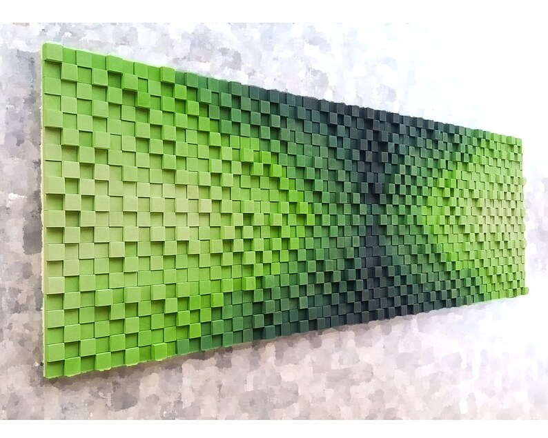 Extra Large Wood Art Green Large Wall Art Modern Nature Wood Etsy