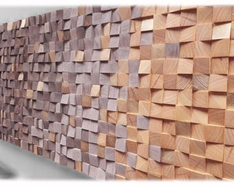 Gradient Wood Wall Art, Modern Rustic Decor, Brown and Gold Tones