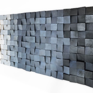 Black and White Abstract Wood Wall Art: Contemporary Wooden Decor (42.5x17.7&quot;)