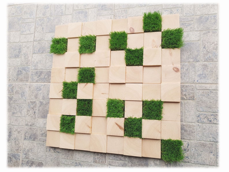 Vertical Garden Wall Art With Touches of Artificial Greenery Etsy