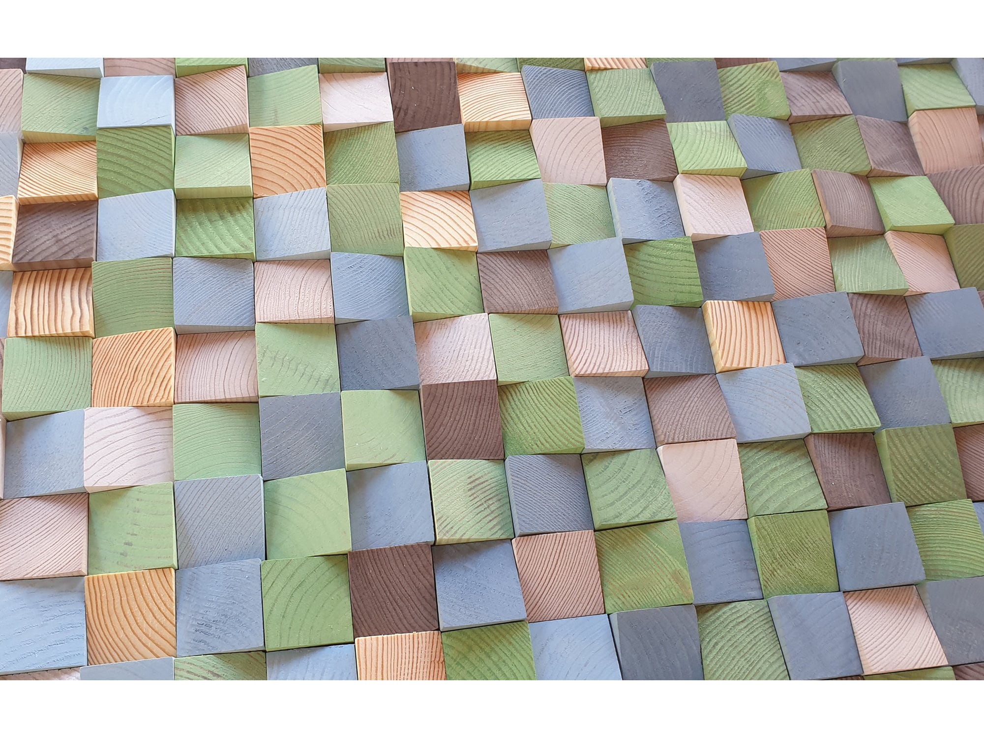 Blue and Green Wood Wall Art Wooden Wall Decor in Natural Etsy