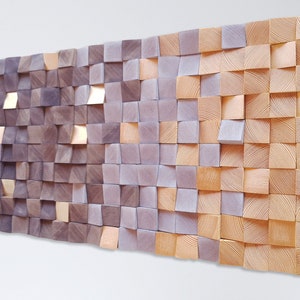 Rustic Modern Wood Wall Art for Living Room Decor, Brown & Toasted Tones, Wooden Wall Decor