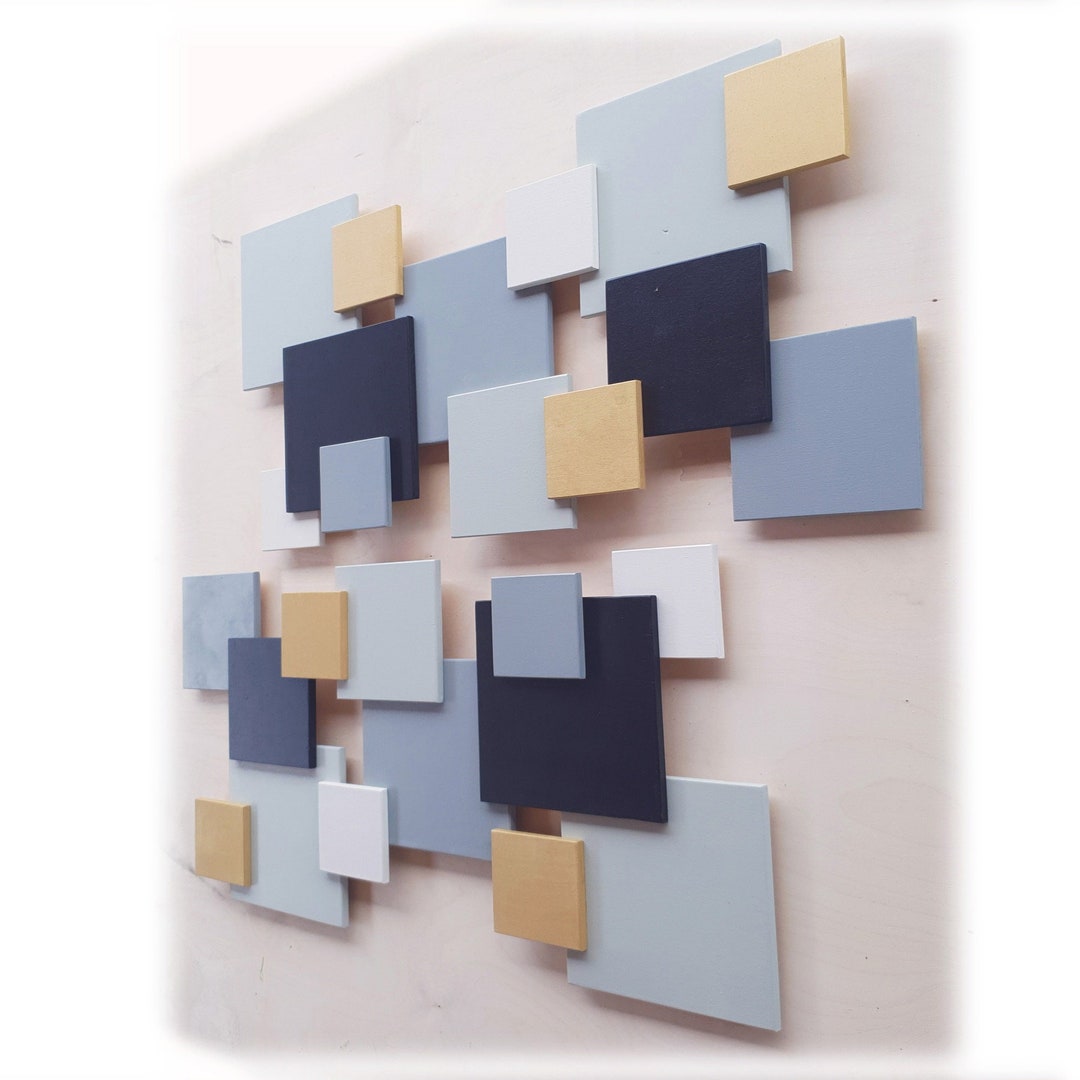 Modern Wood Wall Sculpture Geometric 3d Wall Art in With Etsy