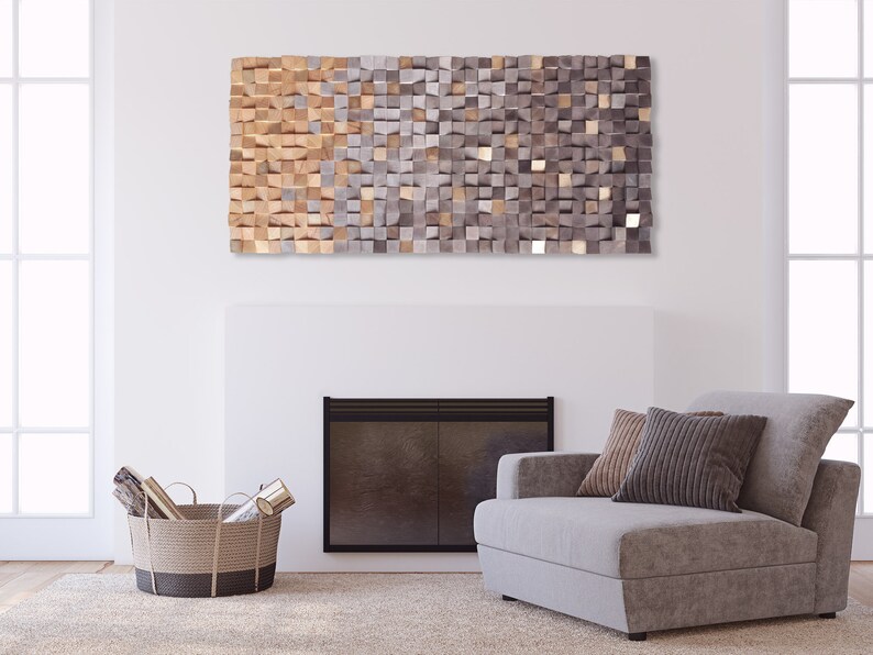 Wooden Wall Art for Modern Rustic Decor Gray and Toasted Etsy