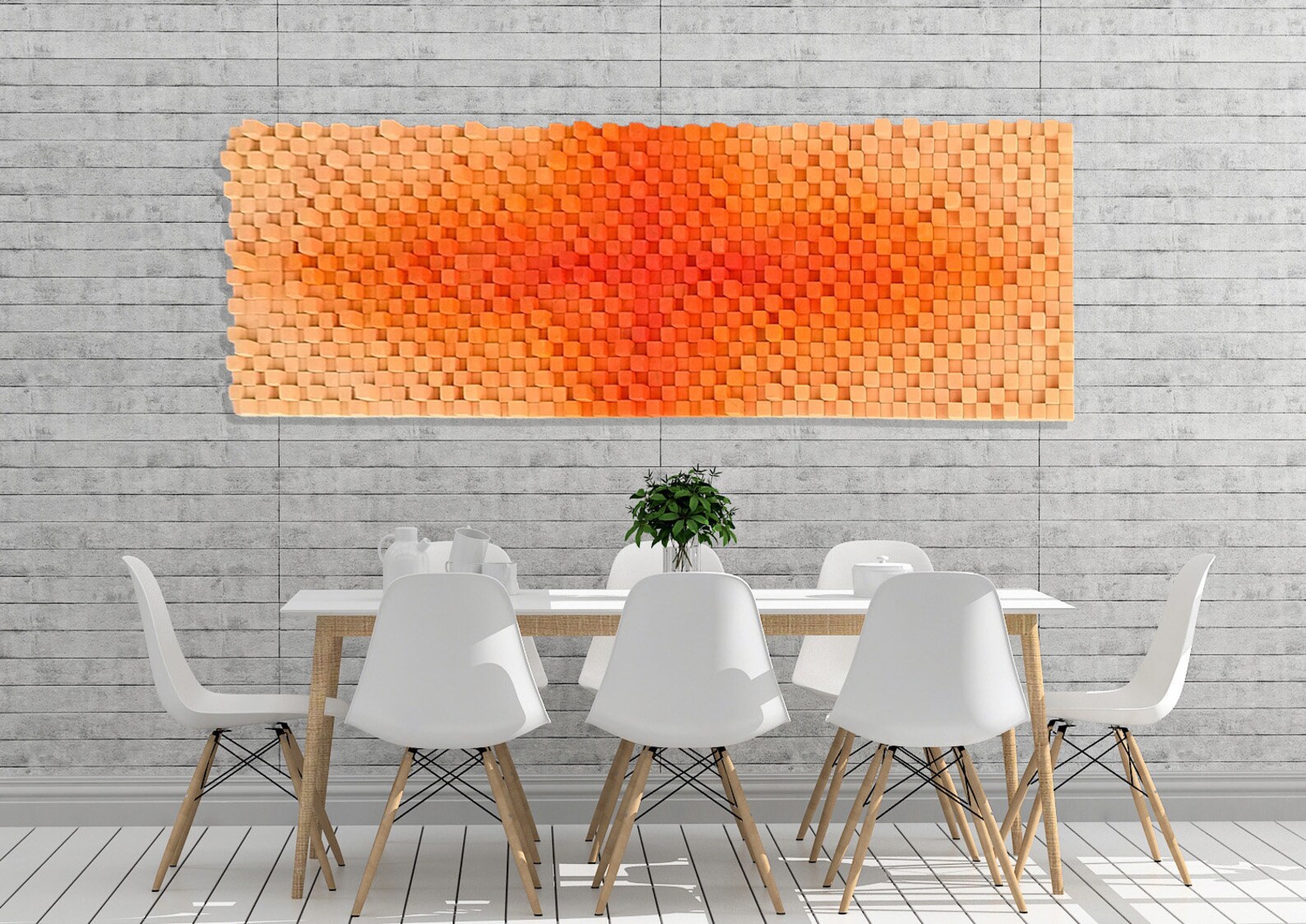 Burnt Orange Wall Decor Large Wood Wall Art Modern Wood Wall Etsy