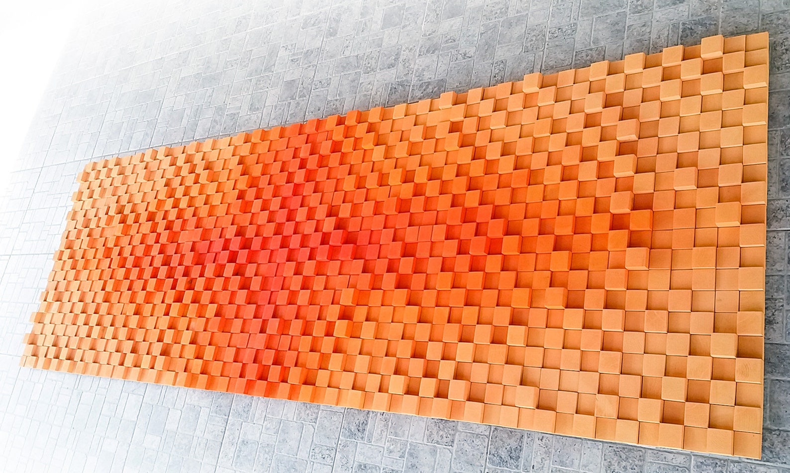 Burnt Orange Wall Decor Large Wood Wall Art Modern Wood Wall Etsy