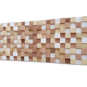 Abstract wood wall art for country decor, wood acoustic panel for conditioning recording studio