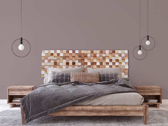 Rustic Wood Headboard: Modern Country Home Wall Decor