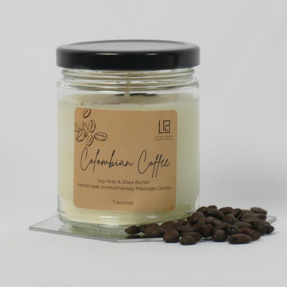 Colombian Coffee Soy Candle, Aromatherapy Massage Candle, Warm Coffee Scent
