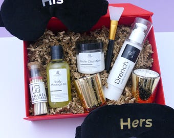 Romantic Spa Gift Box for Couples – Self Care & Relaxation Set, Anniversary Gift, Date Night Basket