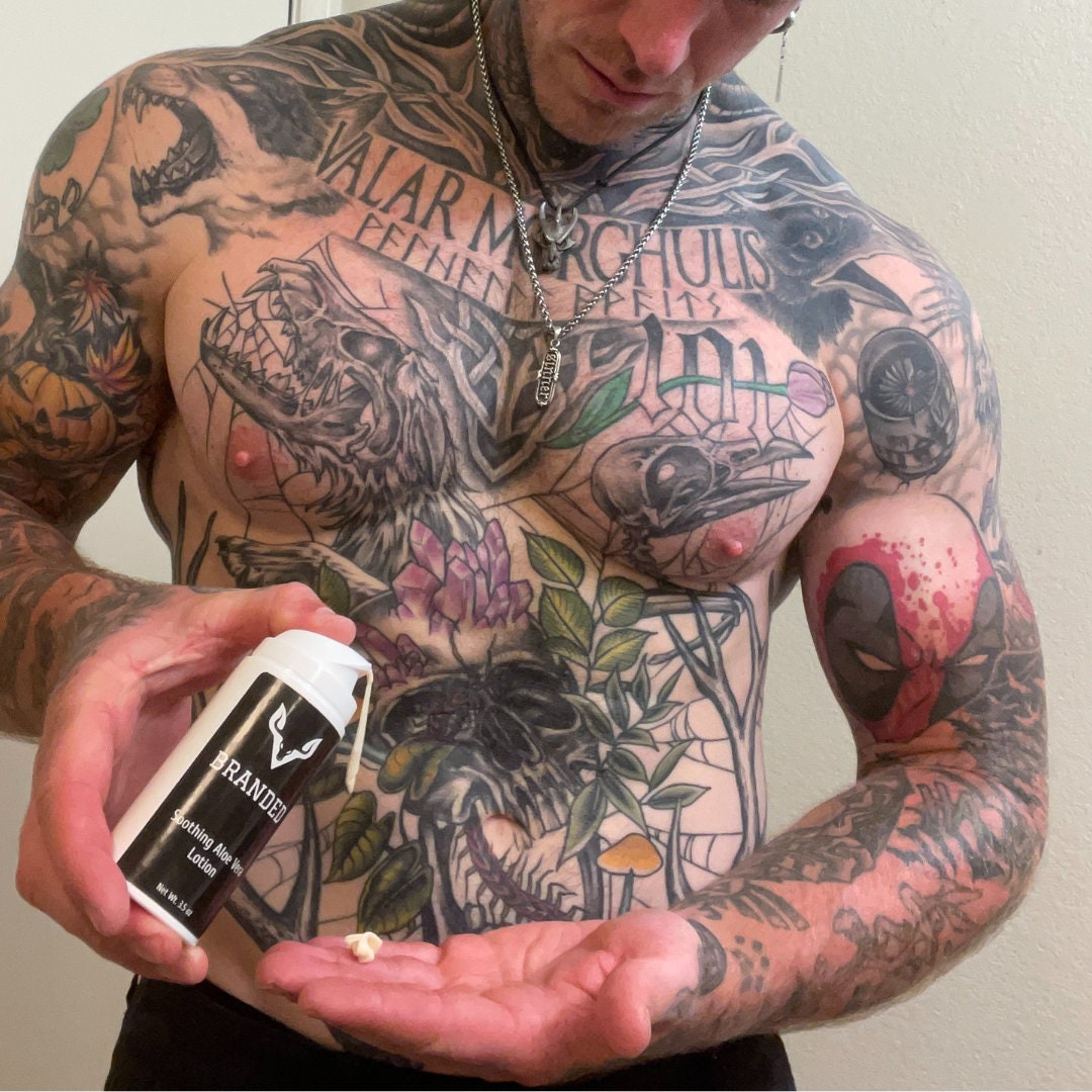 Soothing Aloe Vera Tattoo Lotion, Hydrating Aftercare With Vitamin E,  Gentle Skin Moisturizer for New & Healed Ink - Etsy