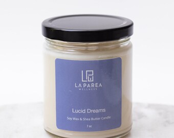 Lucid Dreams Candle 7 Oz. Fruity Scent. Blackberry and Palo Santo.