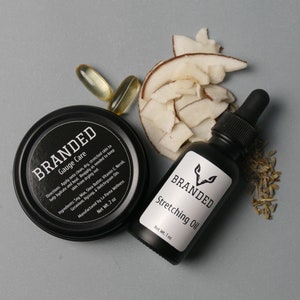 Branded Gauge Care Balm & Stretching Oil Duo, Ultimate Piercing Care Set to Help Your Skin Heal and Stretch Reducing Redness or Soreness