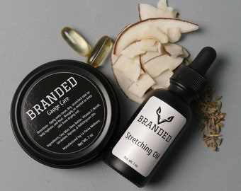 Gauge Balm and Stretching Oil, Hydrating Aftercare Set, Organic Healing & Soothing Care
