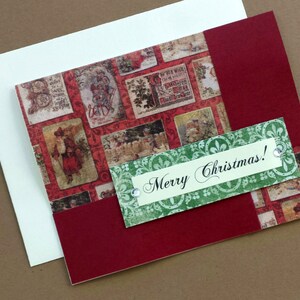 Cartão de Natal feito à mão / Cartão de Natal / Feliz Natal / Para um amigo / Natal à moda antiga / Cartão de Natal rústico / Papai Noel