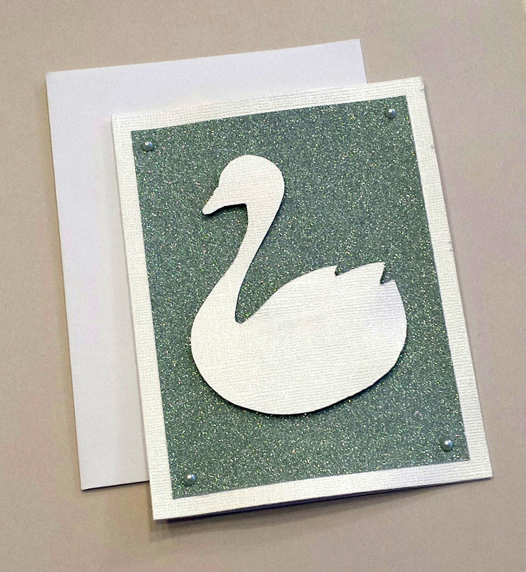 Hand-cut Swan Any Occasion Card / Note Card / Swan Card / Unique ...