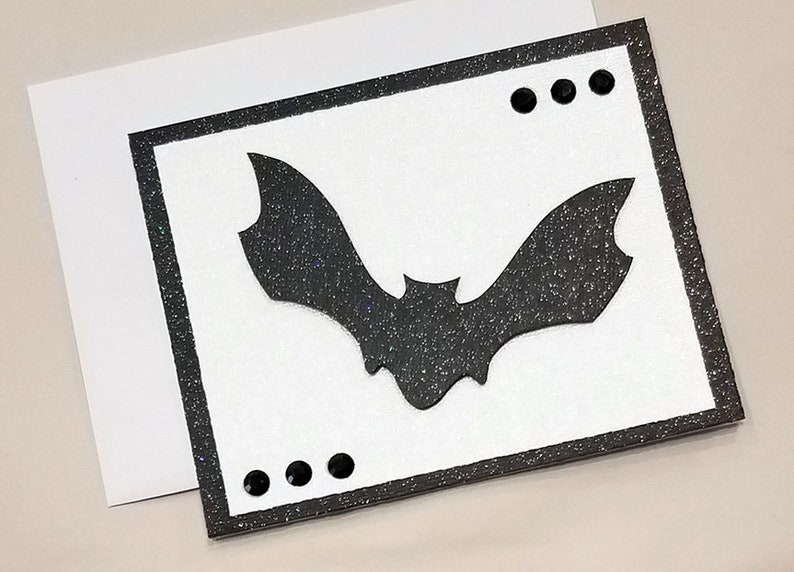 Handmade Bat Card / All Occasion Card / Bat Silhouette Card / image 0