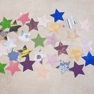 30 Paper Stars / Paper Cut Outs / Star Die Cuts / Assorted Paper Stars / Star Embellishment / Crafting Stars / Cardmaking / 2 inch