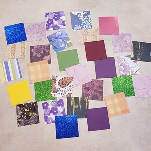 30 carrés de papier / Papier découpé / Découpes carrées / Assortiment de carrés de papier / Embellissement de carré / Carrés de création / Fabrication de cartes / 2 pouces