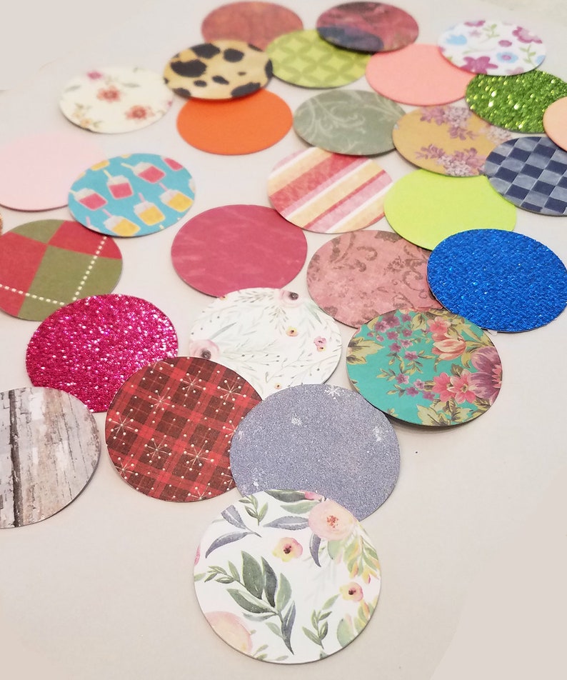 30 Paper Circles / Paper Cut Outs / Circle Die Cuts / Assorted Etsy