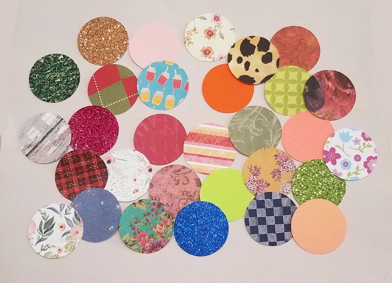 30 Paper Circles / Paper Cut Outs / Circle Die Cuts / Assorted Etsy