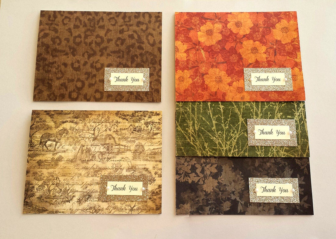5 Thank You Card Set / Rustic Cards / Stationery Set / Thank You Cards ...