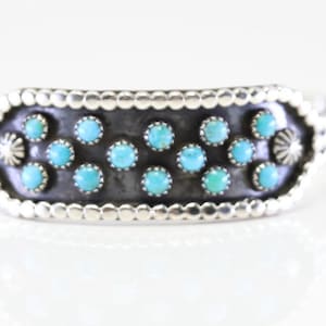 Native America Navajo Sterling Silver Turquoise Bracelet Cuff By Andrew Vandever.