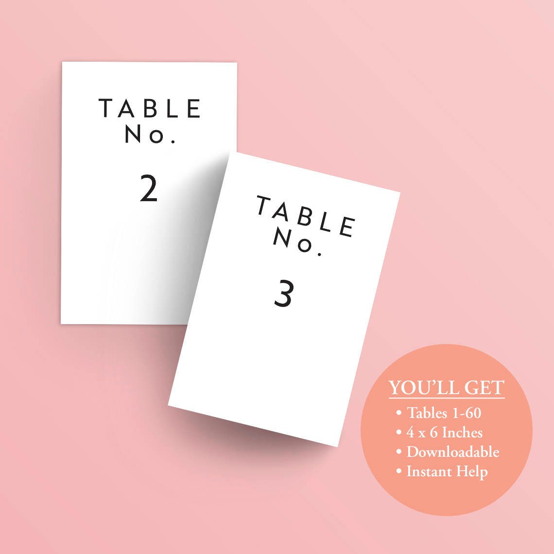 Printable Table Numbers - Wedding Table Numbers - Downloadable ...
