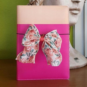 Coral Floral Bow Paper Clip, Planner Paper Clip or Charm