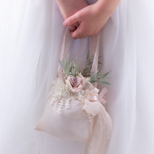 Flower Girl Alternative, Flower Purse, Flower Girl Wand et Flower Girl Headband, Rustic Boho Flower Girl Gift Set Wedding Day Accessories