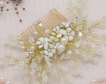 Bridal Hair Comb Wedding Hair Accessories Pearl Hair Comb Bohemian Headpiece Bridal Hair Vine Pearl Headpiece Bride Accessories Wedding Day