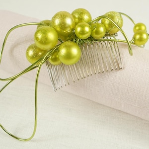 Funky Lime Green Hairpiece Hair Comb Fun headpiece Graduation hairpiece