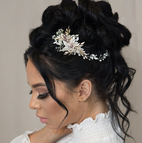 Silver Gold Bridal Hair Vine Pearl Wedding Hair Piece Bohemian Etsy