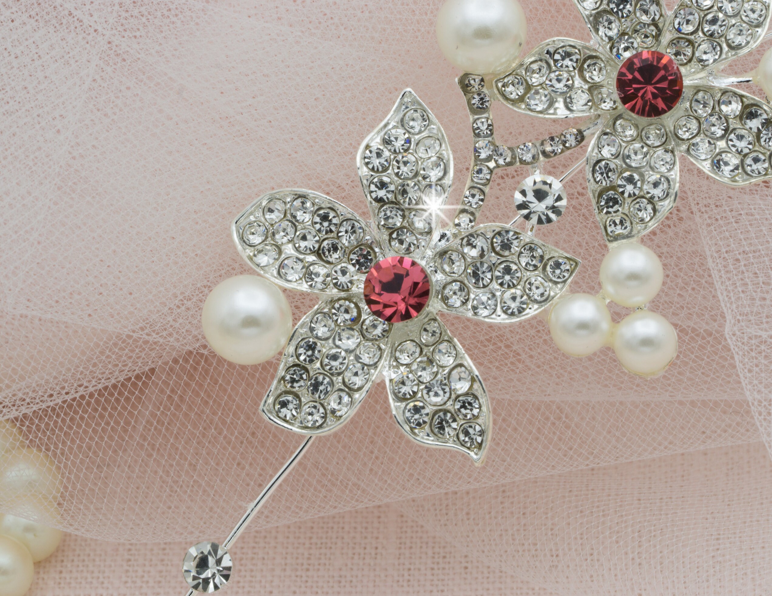 Unsutuo Kristall Braut Haar Ranke – Silber Blume Mit Strass, Handgefertigter Kopfschmuck