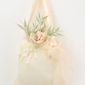 Flower Girl Alternative, Flower Purse, Flower Girl Wand and Flower Girl Headband, Rustic Boho Flower Girl Gift Set Wedding Day Accessories