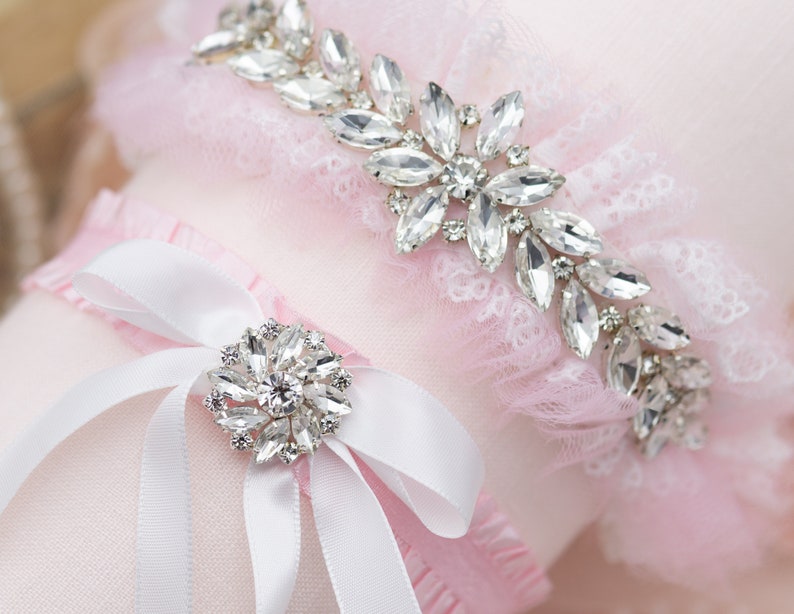 Pretty Pink Garter Garter Wedding Garter Set Garter Belt Etsy