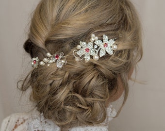 Bridal hair accessories-Bridal hair vine-Wedding hair accessories- Bridal headpiece-Flower hair vine-Wedding hair vine