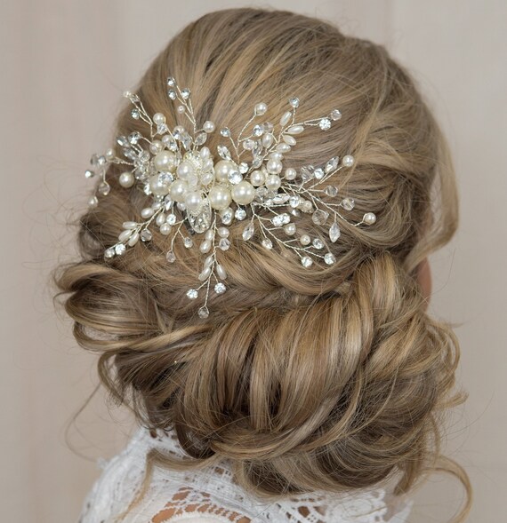 Pearl Bridal Hair Comb Ivory Wedding Hair Piece Bride Etsy