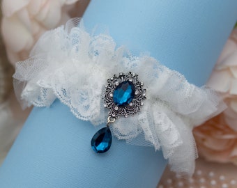 Blue Lace Bridal Garter Blue Garter Bridal Garter Lace Wedding Garter Elegant Garter Garter Simple Garter Bridal Shower Gift Romantic Garter