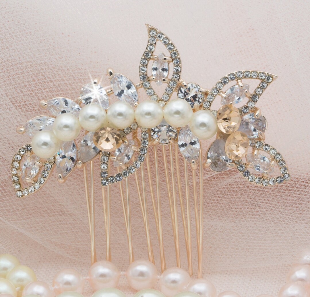 Rose Gold Hair Comb Rose Gold Hair Piece Rose Gold Hair Accessories