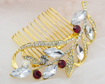 Diamant Peigne de mariée Peigne de vigne Style Swarovski Crystal Accessoires de cheveux Medium Hair Clip vintage Bride Hairpiece Silver Alloy Crown Veil Comb