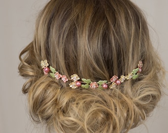 Succulent Hair Comb Quinceanera Tiara Sweet 16 Gift Wedding Hair Wreath Dainty Flower Crown Halo Headpiece Summer Wedding Hair Bridesmaid
