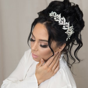 Bridal Hair Vine Comb Wedding Hair Piece Crystal Hair Vine Hair Accessories Rhinestone Hairpiece Bridal Headpiece Silver Bridal Headband