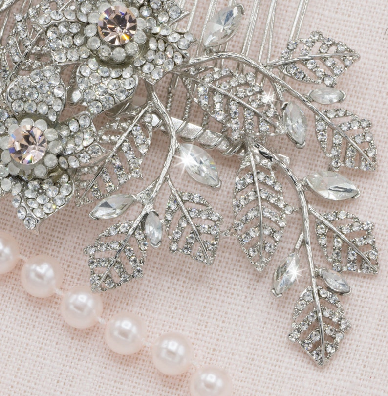 wedding hair clip for bride bridal hair piece silver bride accessory wedding day bridal side headpiece princess bride wedding headpiece