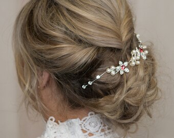 Silbernes Braut-Haar-Accessoire Mit Kristallblumen – Verstellbare Haarspange Für Hochzeit & Besondere Anlässe